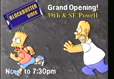 Meet Bart And Homer At Blockbuster — November 1990